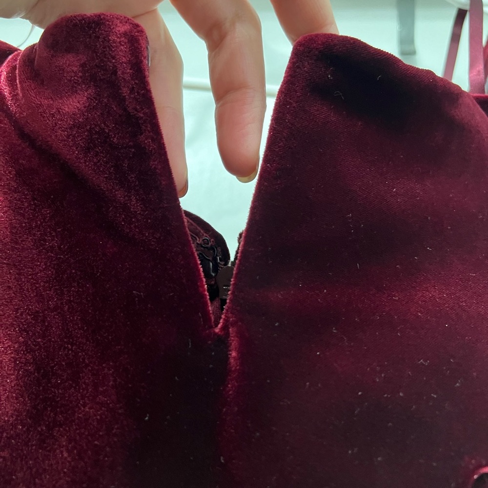 Long Burgundy Velvet Dress